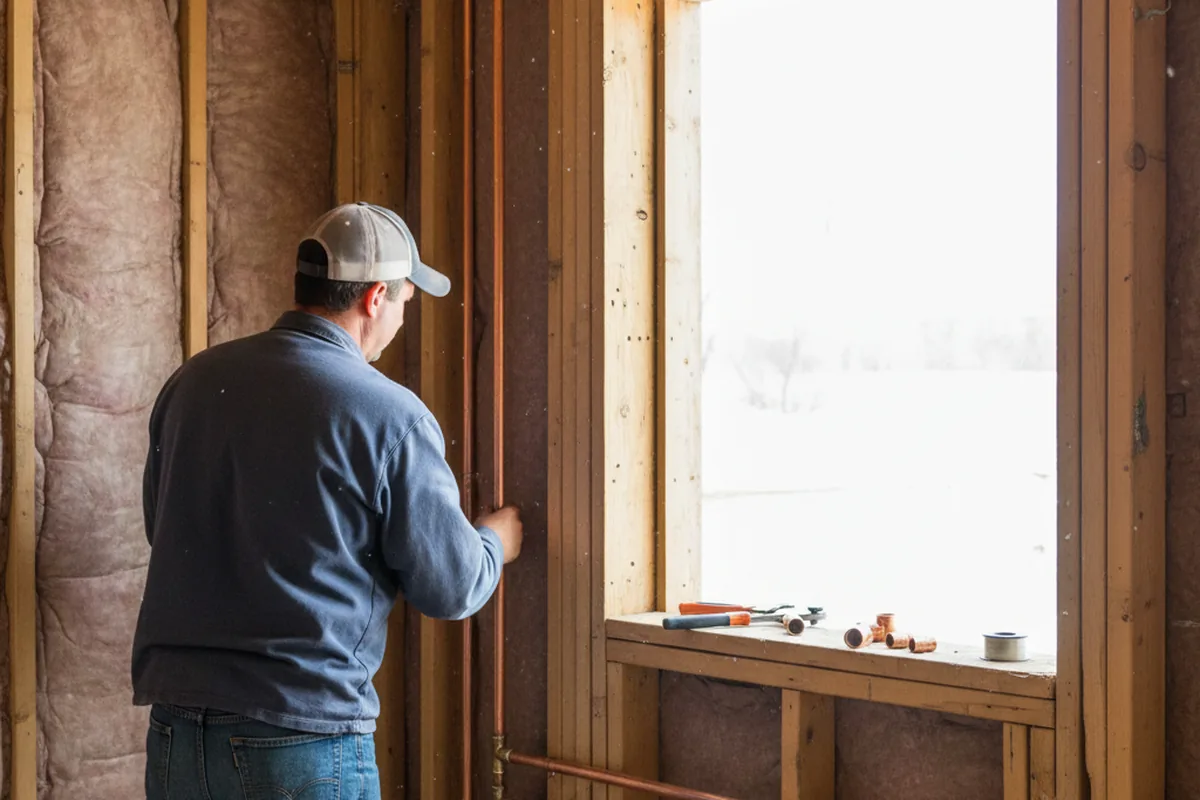 Licensed plumber running new copper supply lines in a Mahopac Falls home