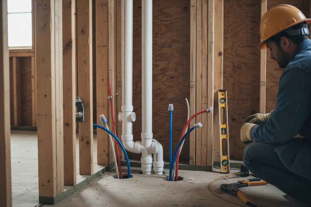 Drain and supply rough-in during Leak Detection in Mahopac Falls